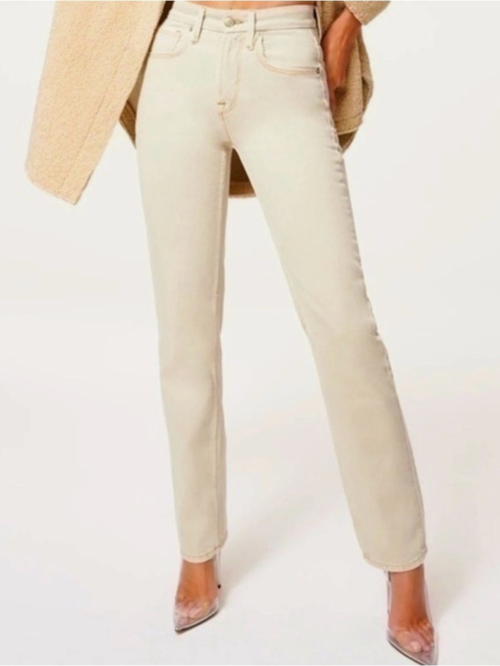 Good American bone Straight-Leg Jeans